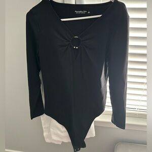 Abercrombie & Fitch Black Long Sleeve Bodysuit
